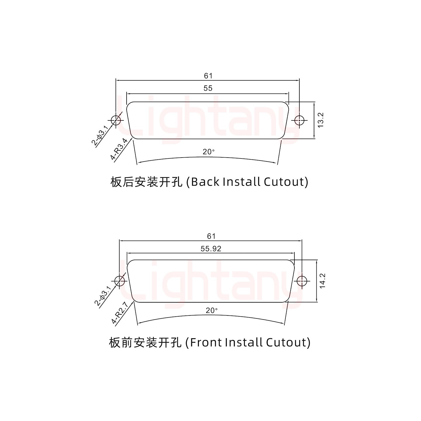 24W7公短體焊線/光孔/大電流20A