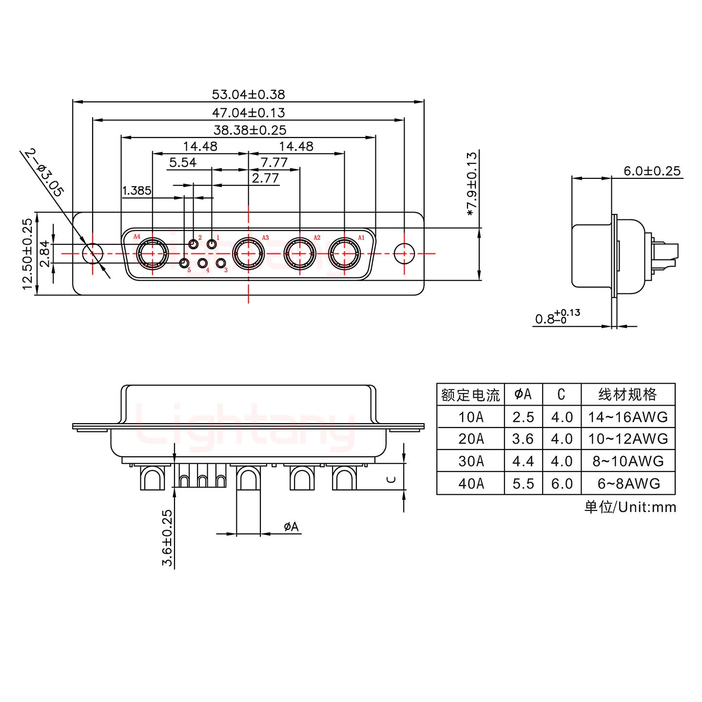 9W4母短體焊線30A+25P金屬外殼1657直出線4~12mm