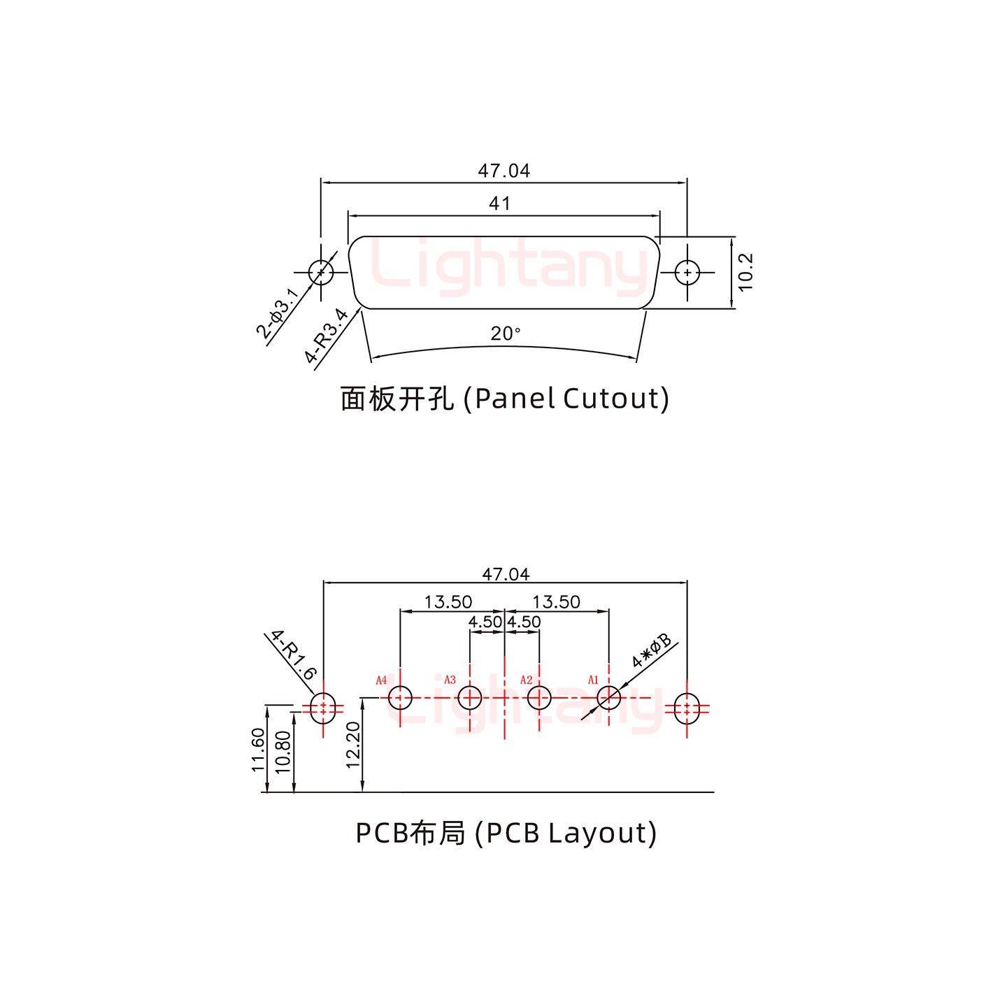 4V4母PCB彎插板/鉚支架10.8/大電流30A