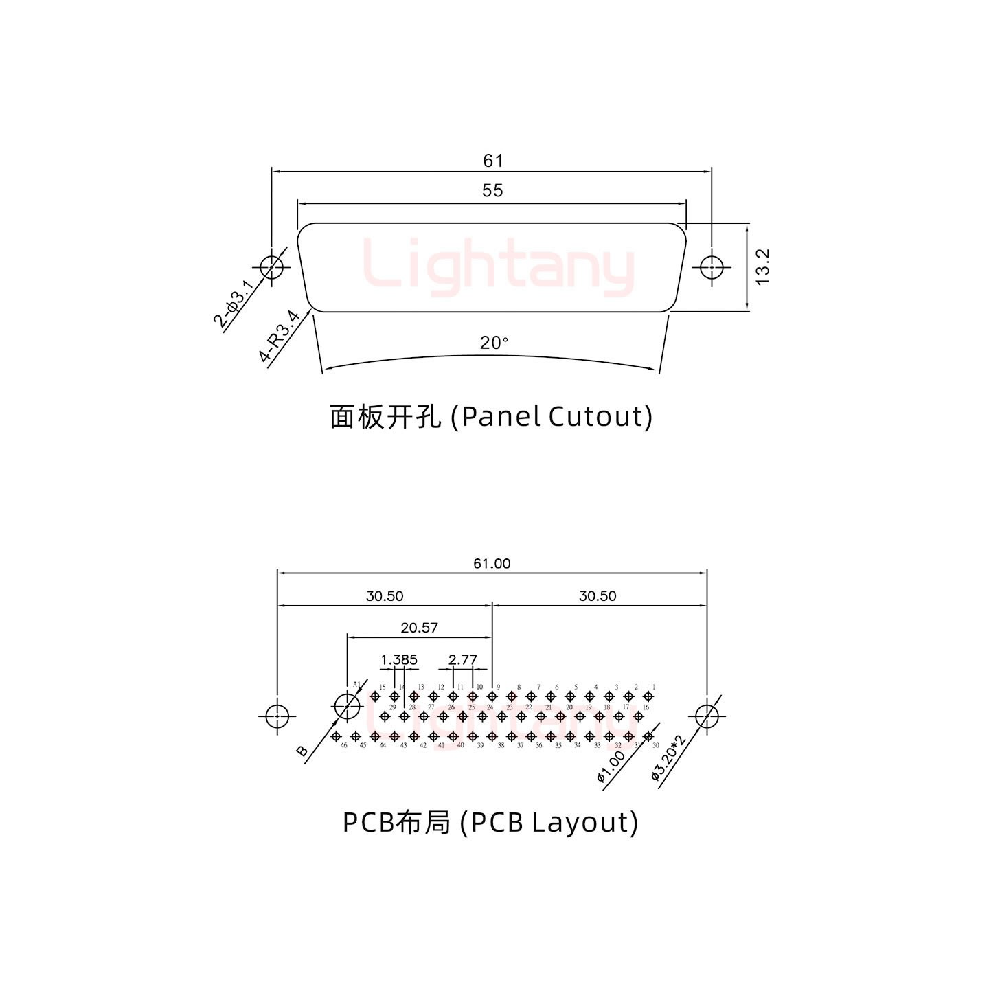 47W1母PCB直插板/鉚魚叉7.0/大電流10A