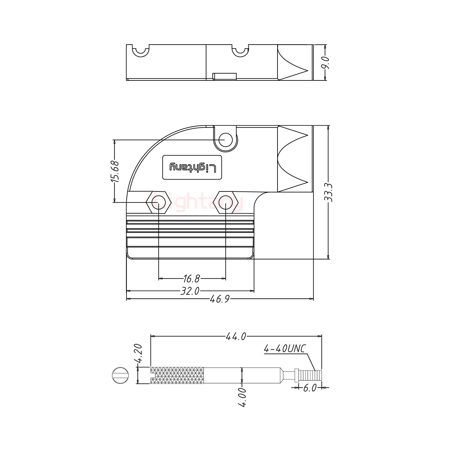 2V2母短體焊線20A+9P金屬外殼424彎出線4~12mm