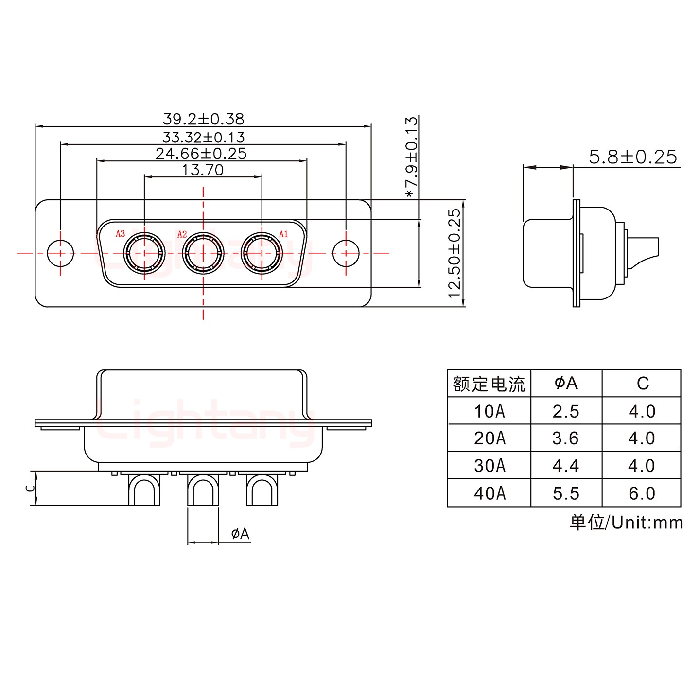 3W3母短體焊線10A+15P金屬外殼1679斜出線4~12mm