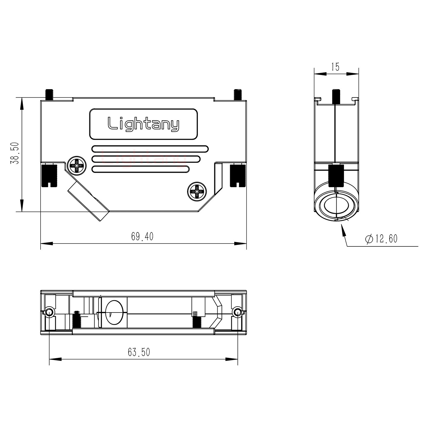 17W5公短體焊線10A+37P金屬外殼967斜出線4~12mm