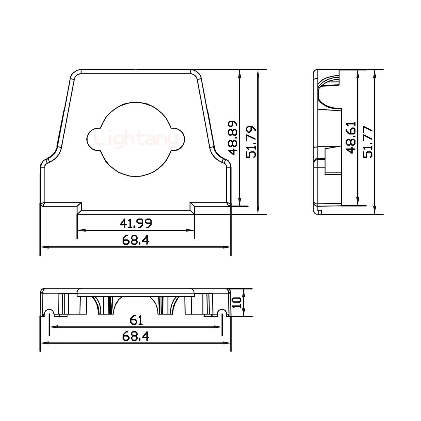 36W4公短體焊線30A+50P金屬外殼2252三個(gè)出線孔12mm