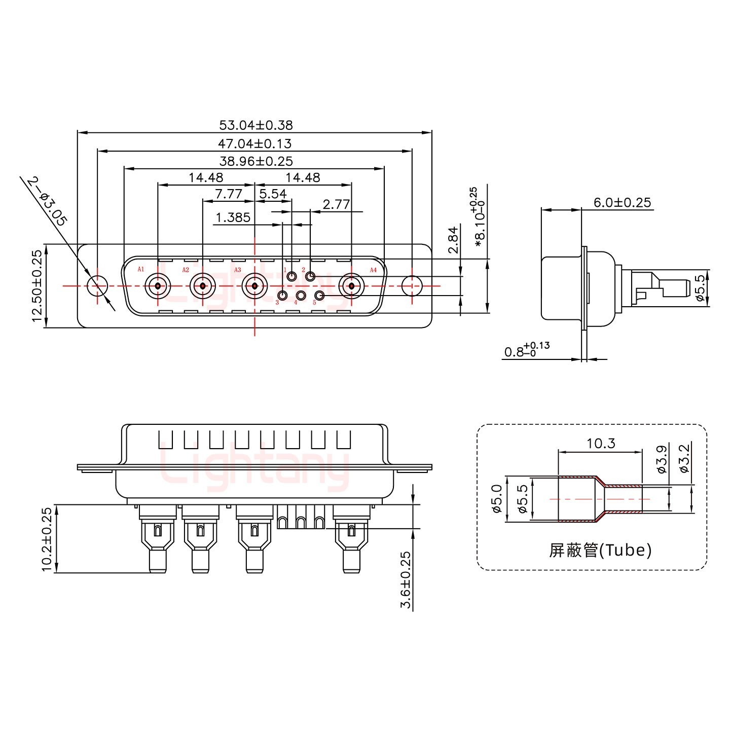 9W4公頭焊線+防水接頭/線徑5~11mm/射頻同軸75歐姆