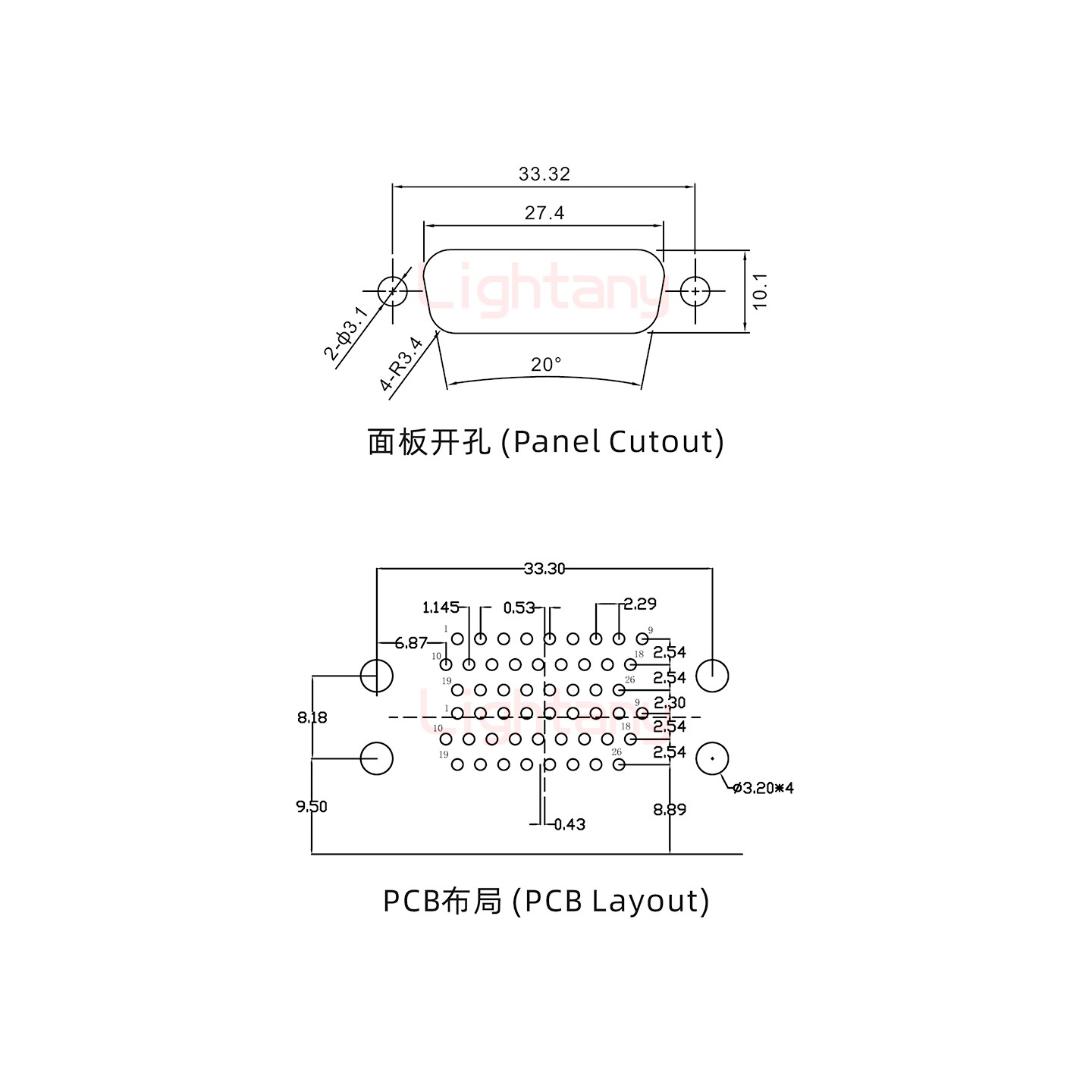 HDR26 公對(duì)公間距15.88車(chē)針雙胞胎 D-SUB連接器