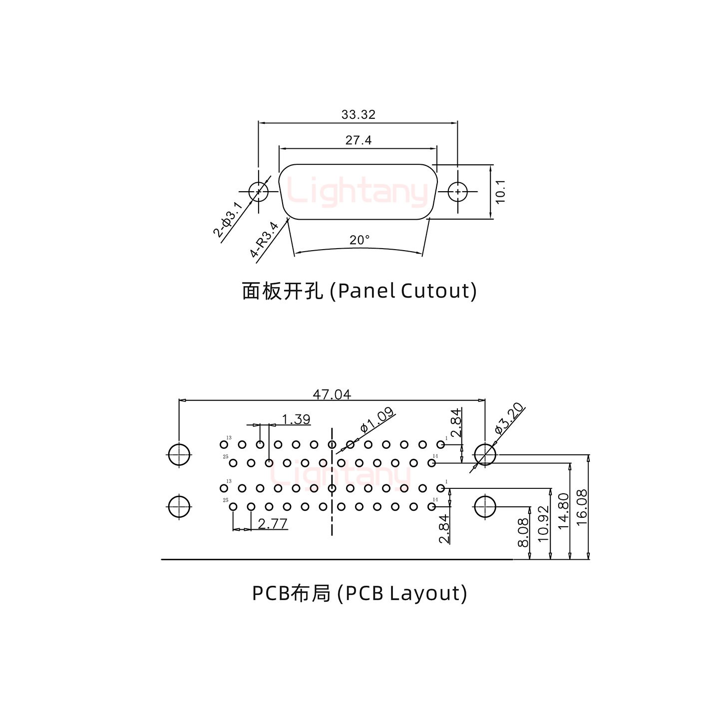 DR25母對(duì)母 間距15.88 雙胞胎沖針 D-SUB連接器