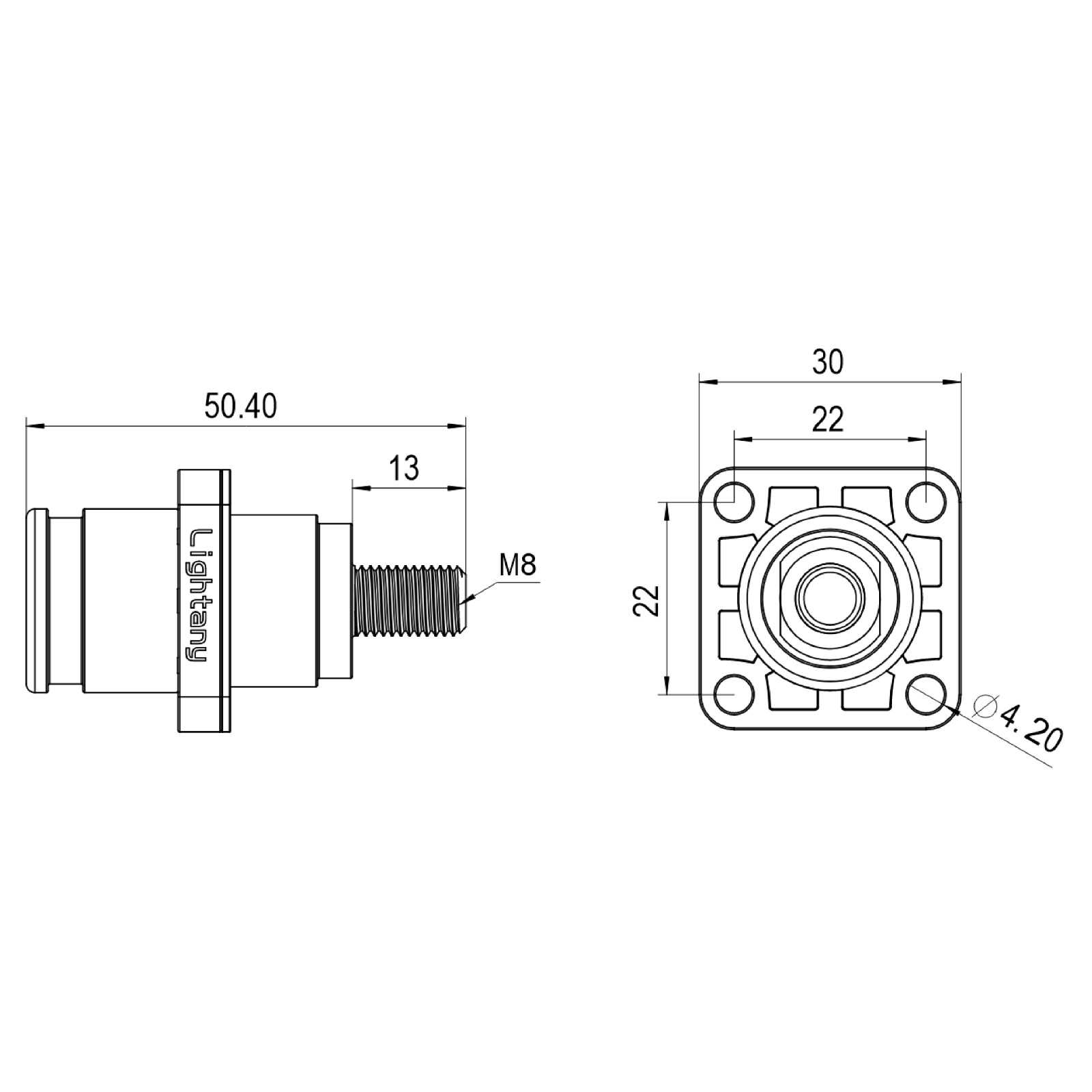 LTC08SO-M1BL外螺紋插座 120/150/200A 黑色