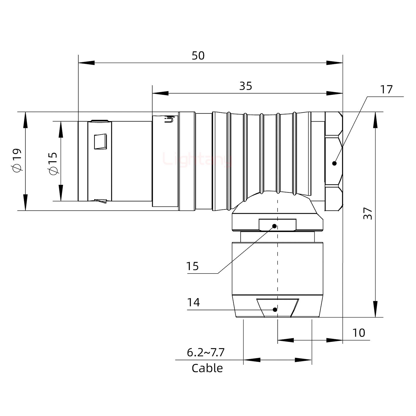 FHG.3B.005.CLAD72彎式插頭