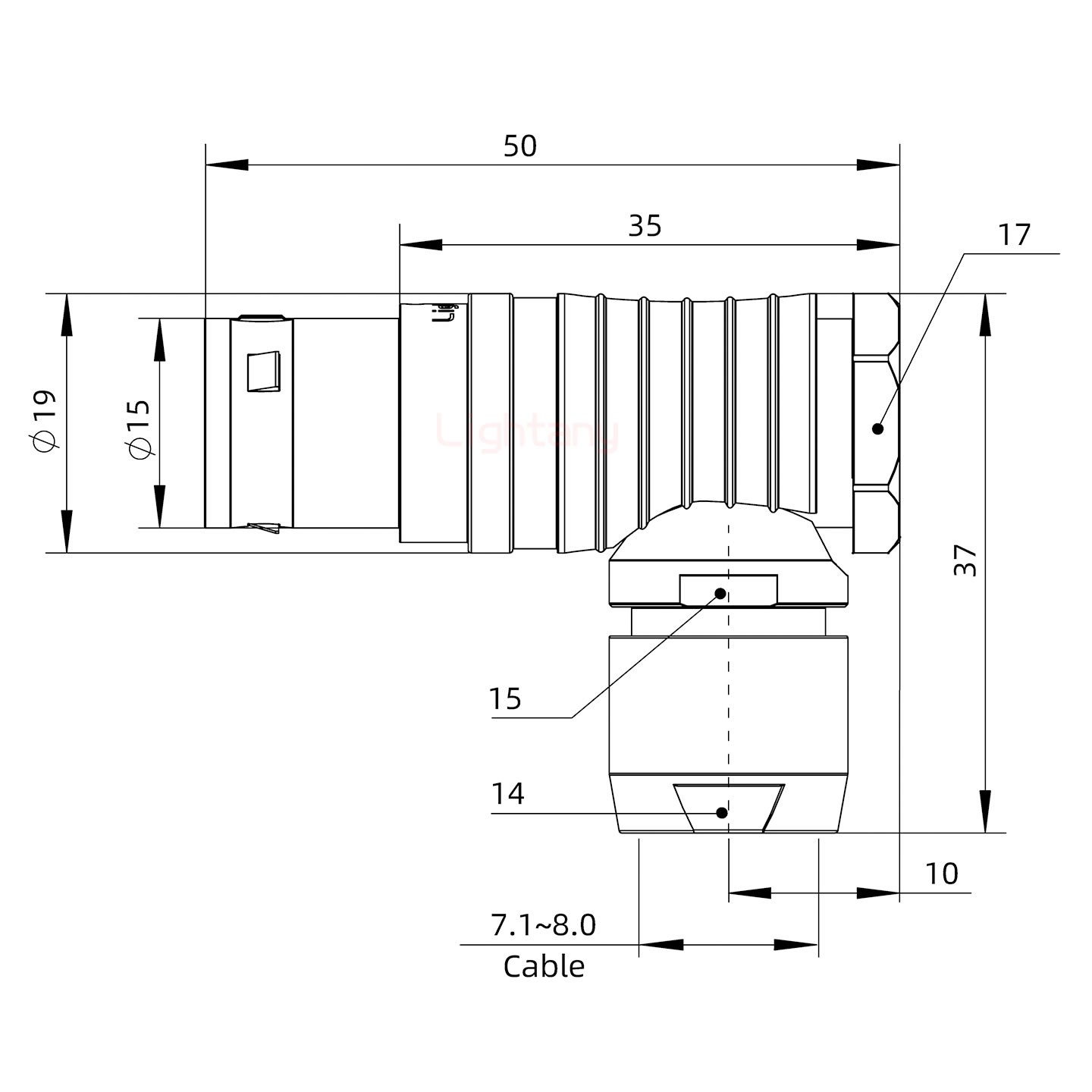 FHG.3B.007.CLAD82彎式插頭