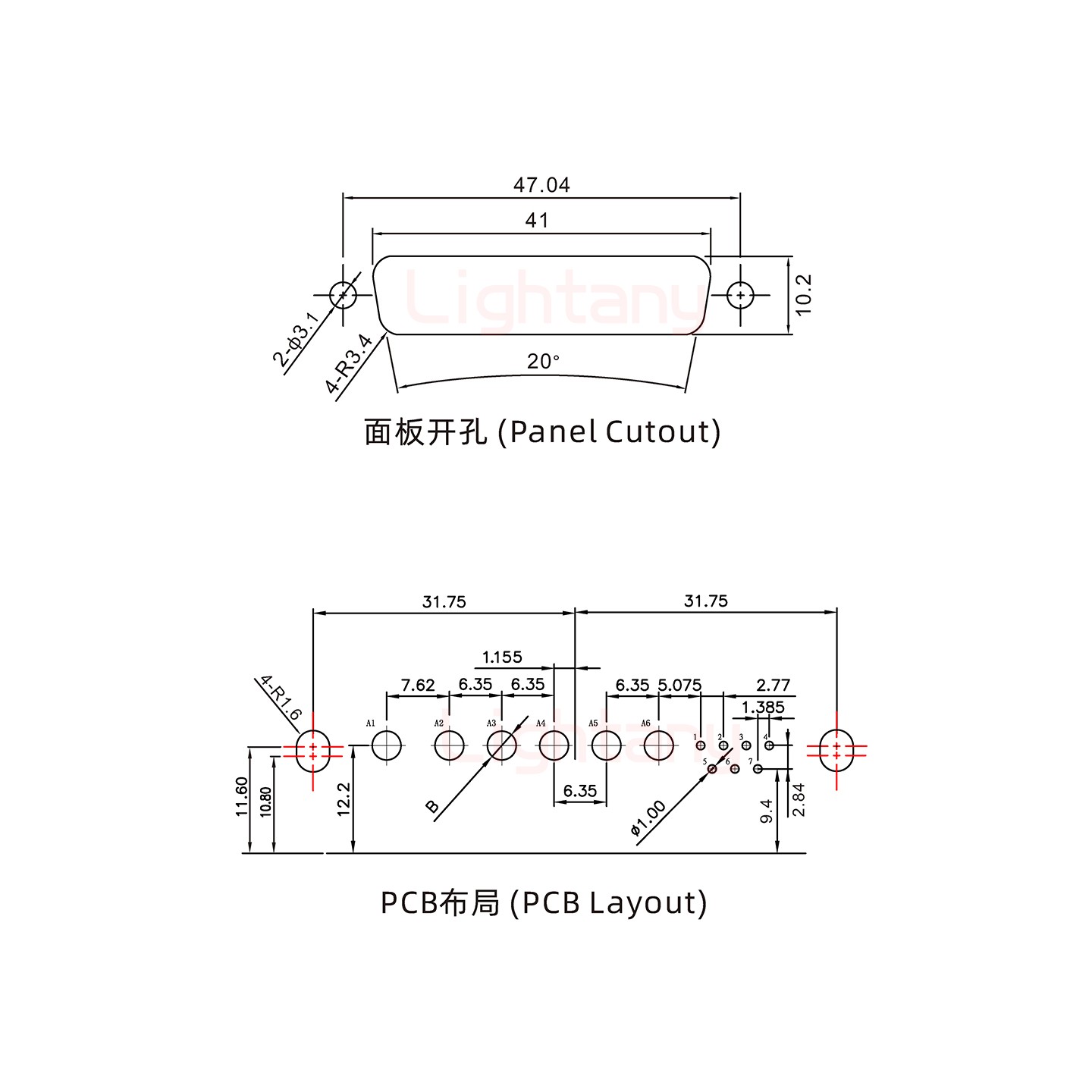 13W6B公PCB彎插板/鉚支架10.8/大電流30A