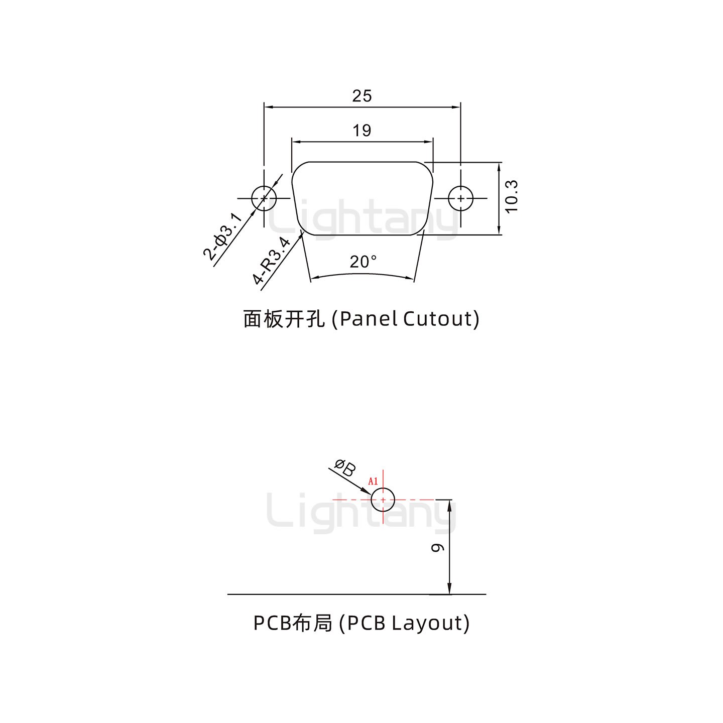 防水1W1母彎插板/鎖螺絲/大電流40A