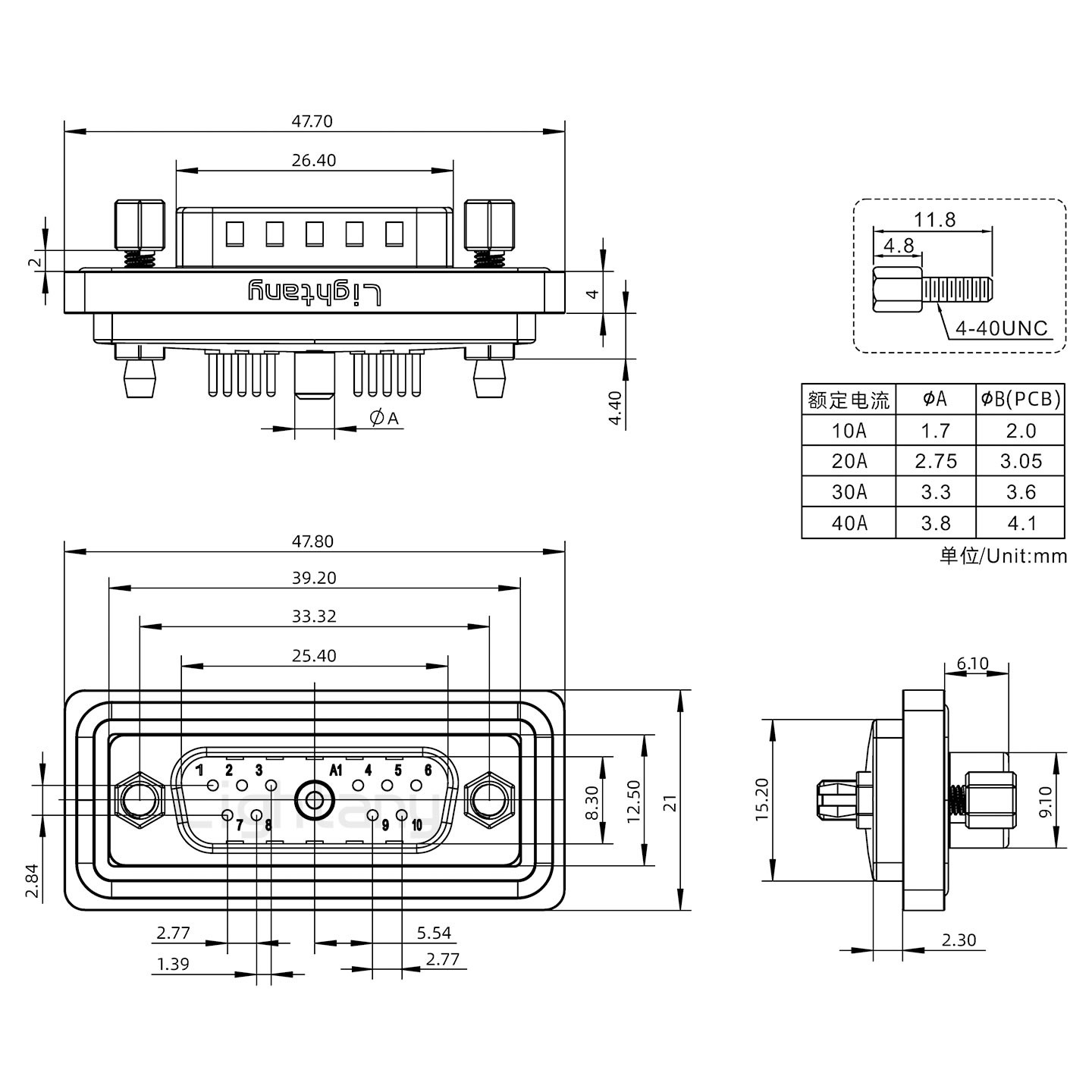 防水11W1公直插板/鉚魚叉/鎖螺絲/大電流40A