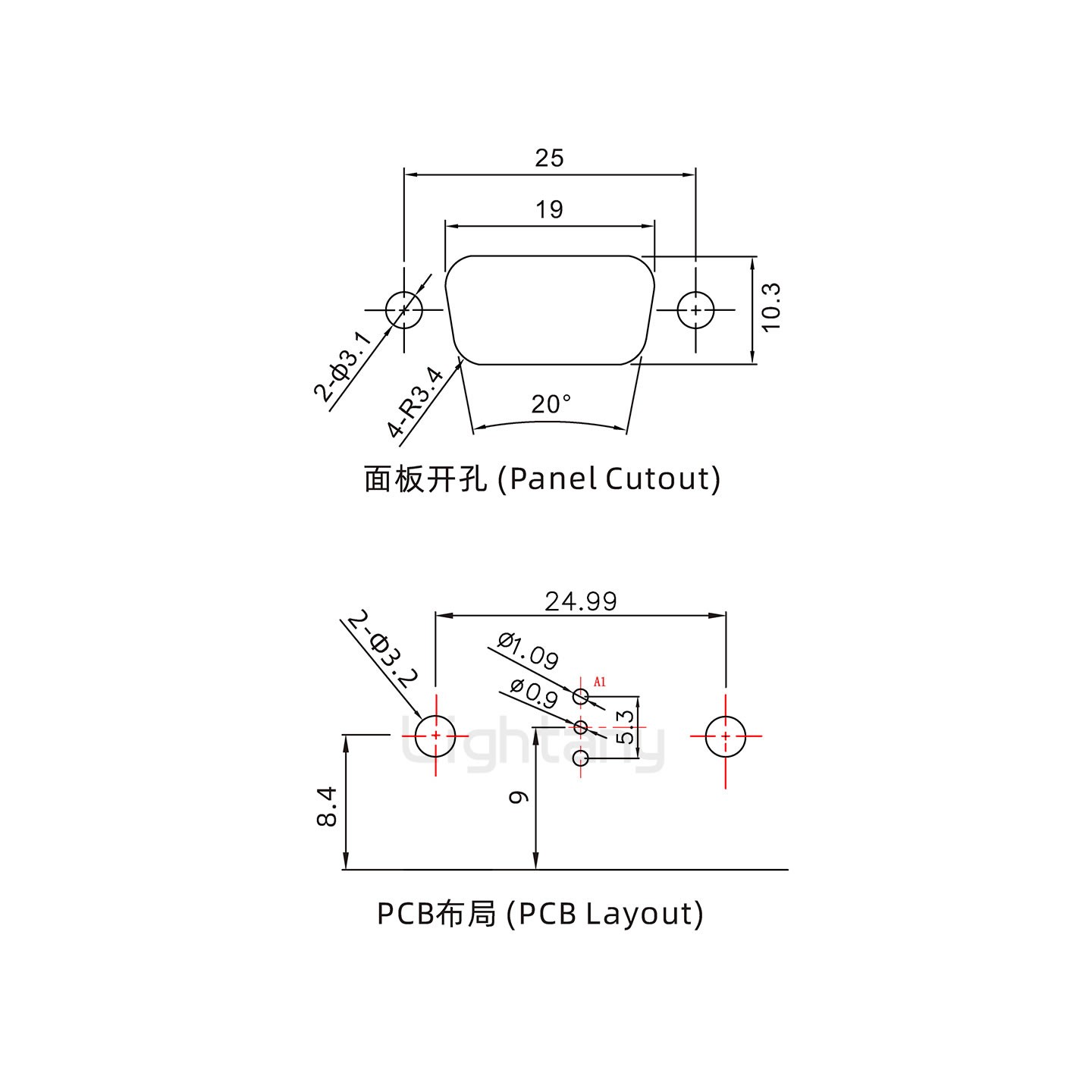 防水1W1公彎插板/鉚支架/鎖螺絲/射頻同軸50歐姆