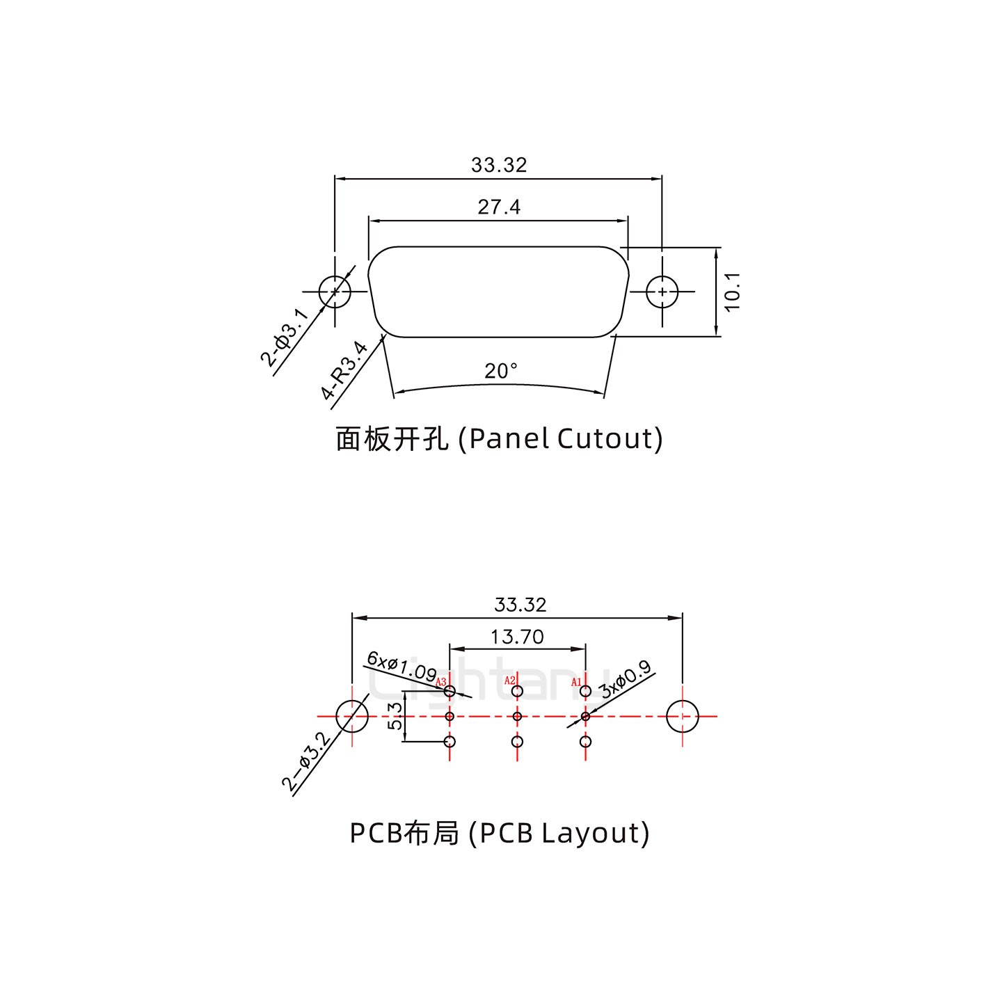 防水3V3母直插板/鉚魚叉/鎖螺絲/射頻同軸50歐姆