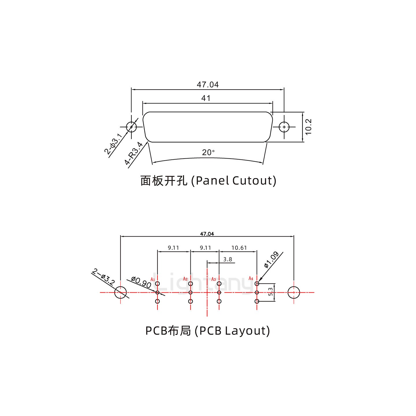 防水4W4公直插板/鉚魚叉/鎖螺絲/射頻同軸50歐姆