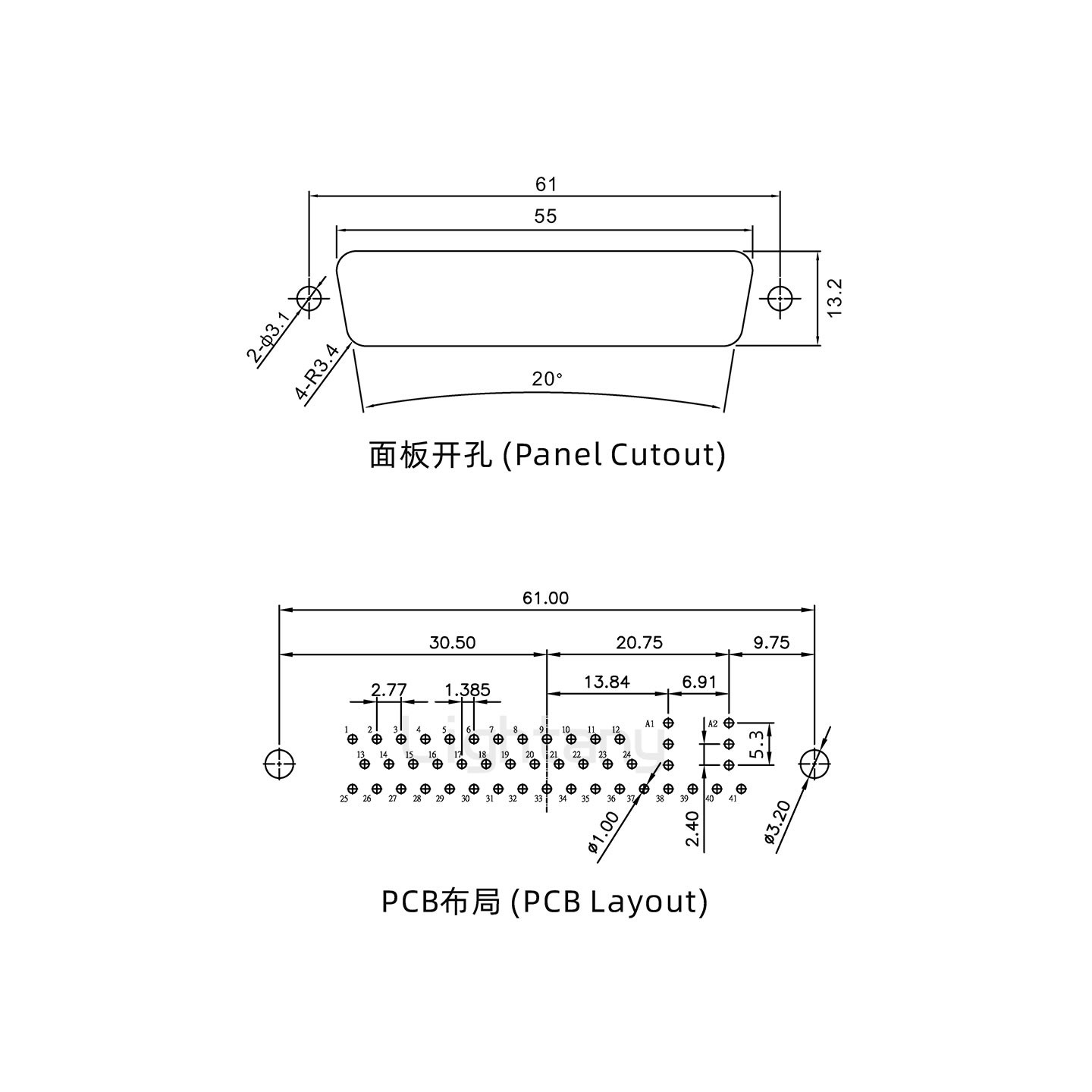 防水43W2公直插板/鉚魚叉/鎖螺絲/射頻同軸50歐姆