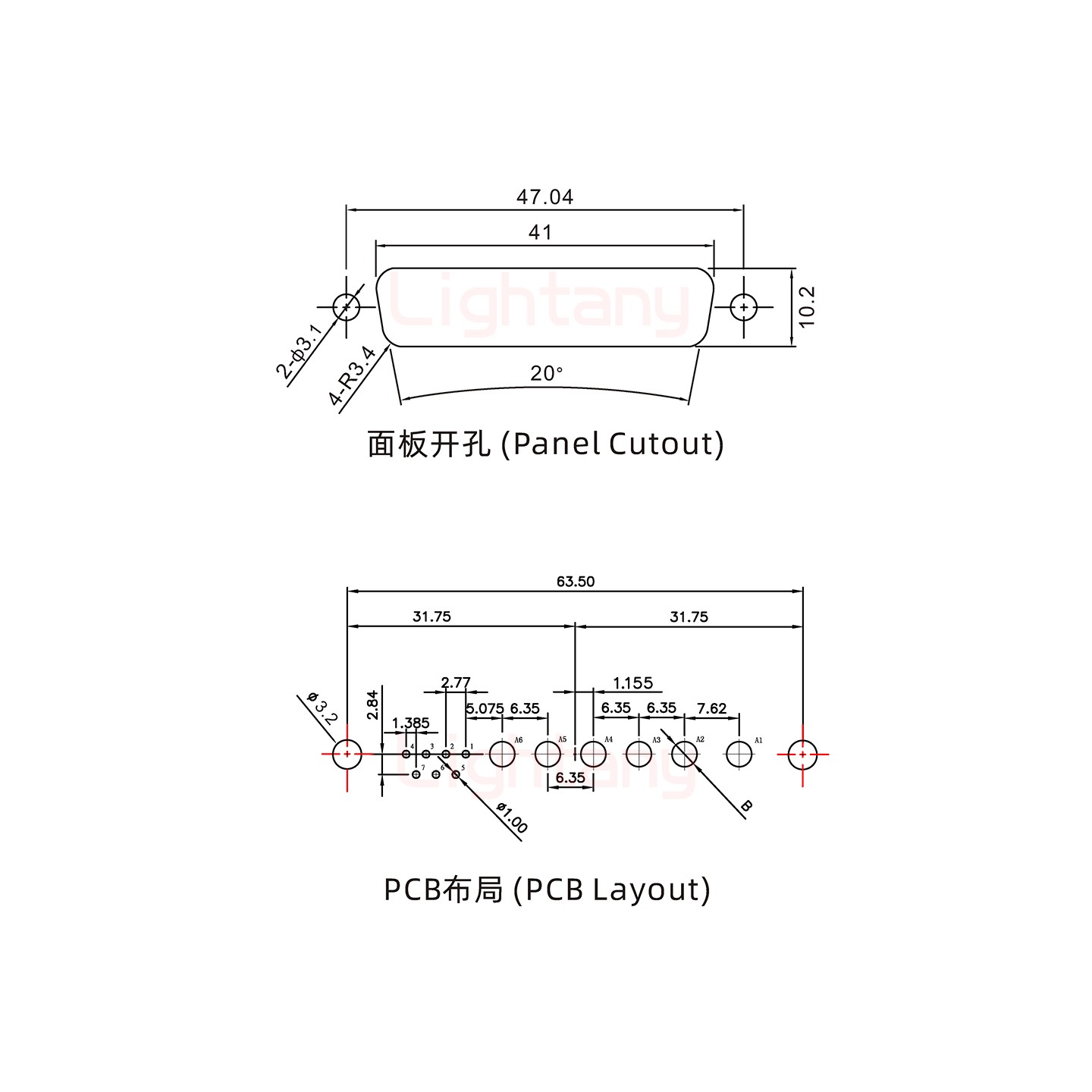 13W6B母PCB直插板/鉚支架6.0/大電流10A