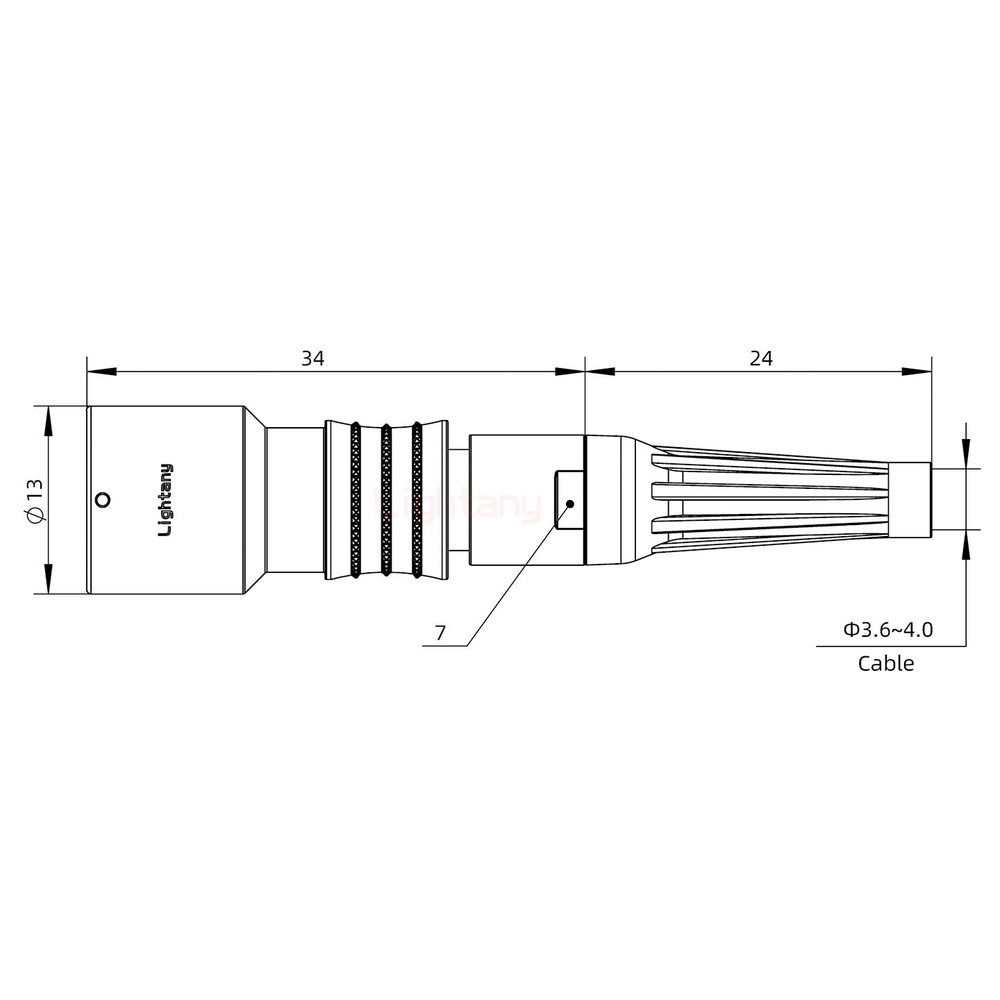 PHG.0K.004.CLLC40Z推拉自鎖帶護套浮動插座