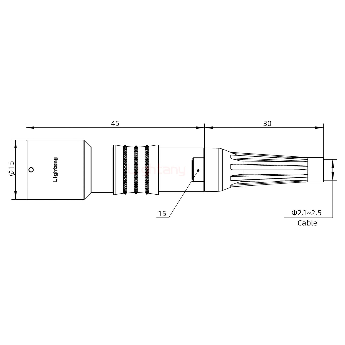 PHG.1K.002.CLAC25Z推拉自鎖帶護(hù)套浮動(dòng)插座